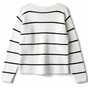LAUREN RALPH LAUREN White and Black Striped Sweater